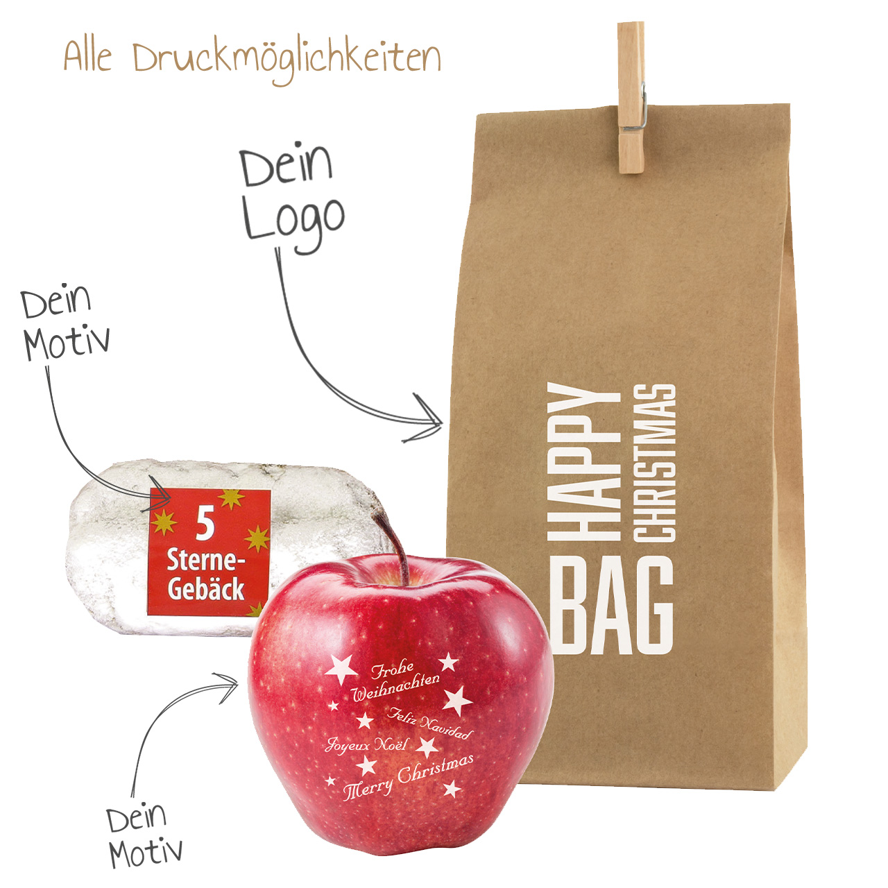 Logo Apfel Christmas Bag 2 bedrucken